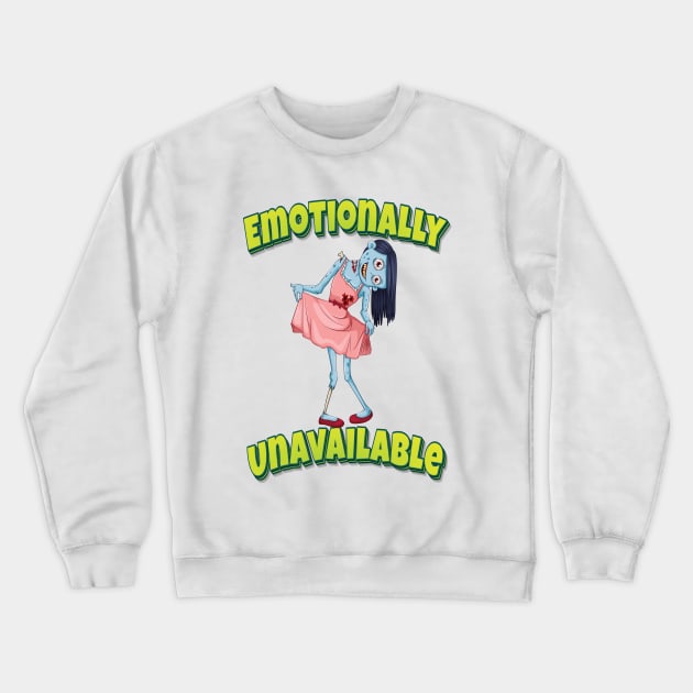 Emotionally Unavailable Ballerina Zombie Crewneck Sweatshirt by ProjectX23